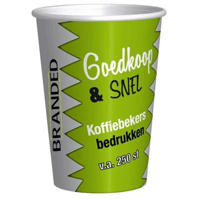 Koffiebeker Bedrukken - 300cc/12oz - Goedkoop & Snel - Karton