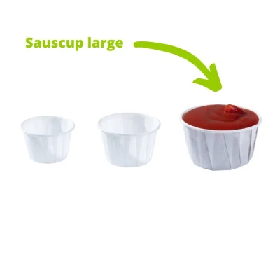 Sauscup - Wit - Papier - 110ml/4oz - PortieCup